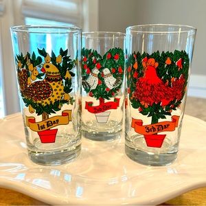 Vintage 12 Days of Christmas Glasses